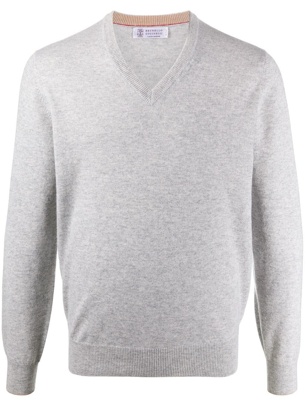 v-neck long-sleeved jumper by BRUNELLO CUCINELLI
