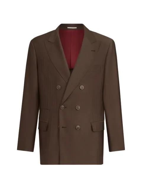 virgin-wool and cashmere one-and-a-half breasted deconstructed blazer by BRUNELLO CUCINELLI