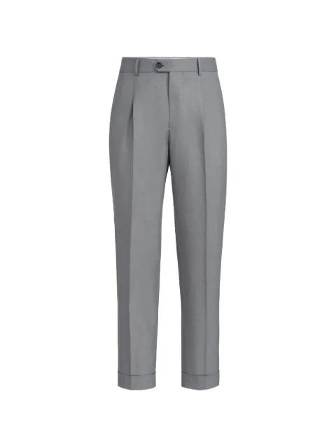 virgin-wool and silk lightweight hopsack trousers with pleat by BRUNELLO CUCINELLI