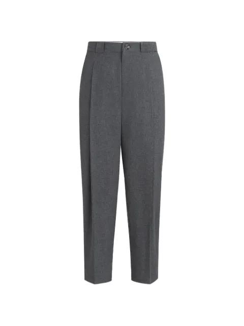 virgin-wool, cotton and silk mouliné trousers with pleat by BRUNELLO CUCINELLI