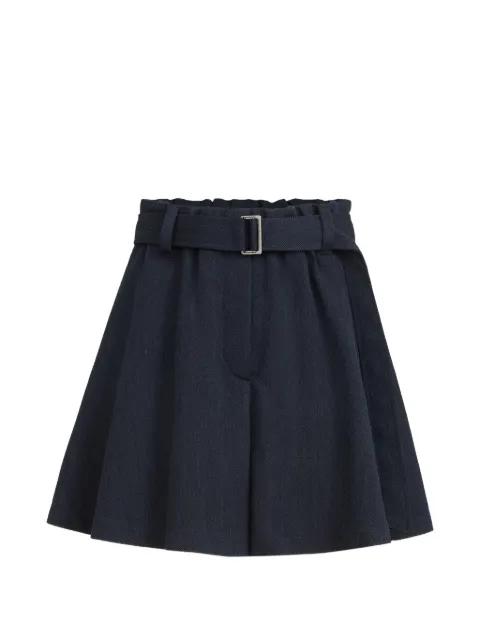 virgin wool crêpe chevron skirt-pants with Monili by BRUNELLO CUCINELLI