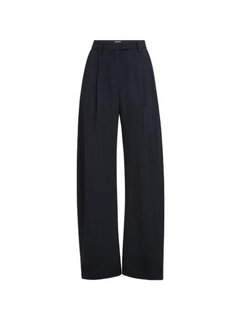virgin wool crêpe chevron tailored barrel trousers with monili by BRUNELLO CUCINELLI