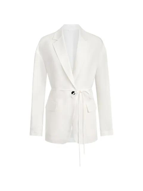 viscose and linen fluid twill blazer with monili by BRUNELLO CUCINELLI
