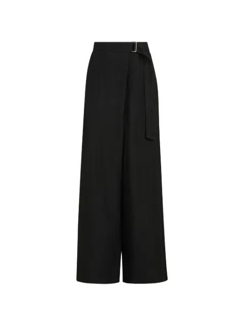 viscose and linen fluid twill sartorial palazzo trousers with monili by BRUNELLO CUCINELLI