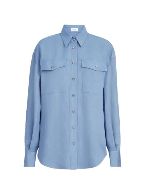 viscose and linen fluid twill shirt by BRUNELLO CUCINELLI