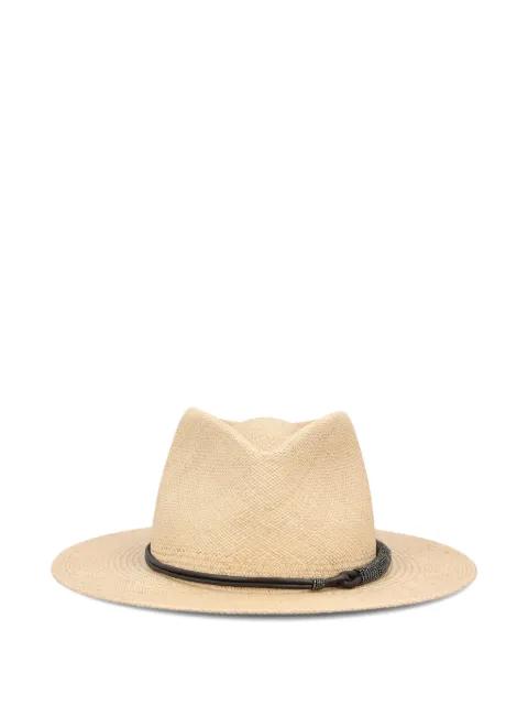 woven monile fedora hat by BRUNELLO CUCINELLI
