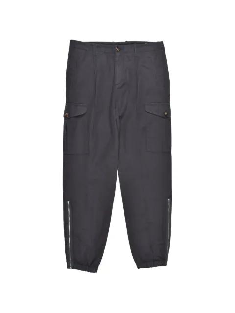 zip-detail cargo tapered trousers by BRUNELLO CUCINELLI