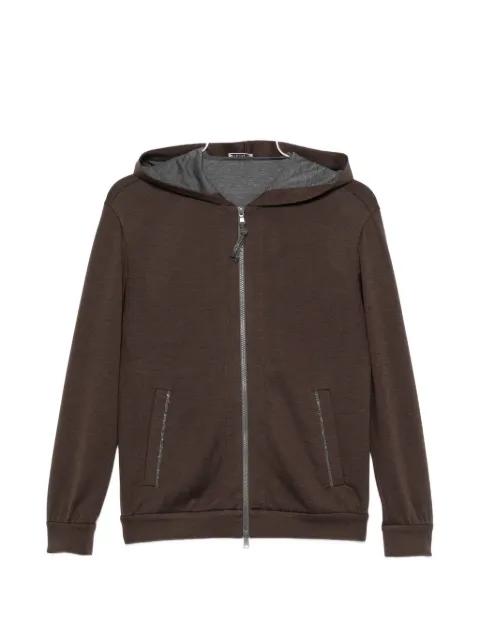 zip-fastening long-sleeve hoodie by BRUNELLO CUCINELLI