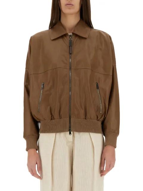 zip-fastening ribbed-hem jacket by BRUNELLO CUCINELLI