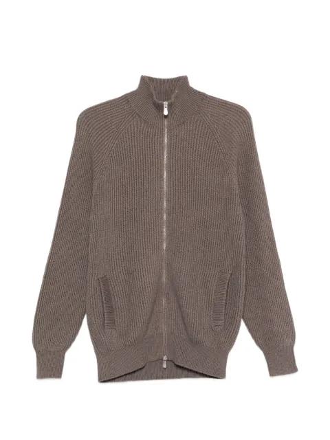 zip ribbed cardigan by BRUNELLO CUCINELLI