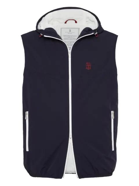 zip-up hoodied gilet by BRUNELLO CUCINELLI