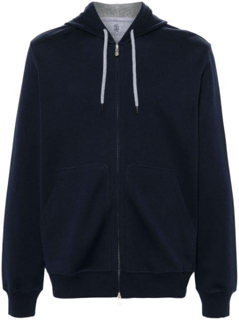 zip-up jersey hoodie by BRUNELLO CUCINELLI