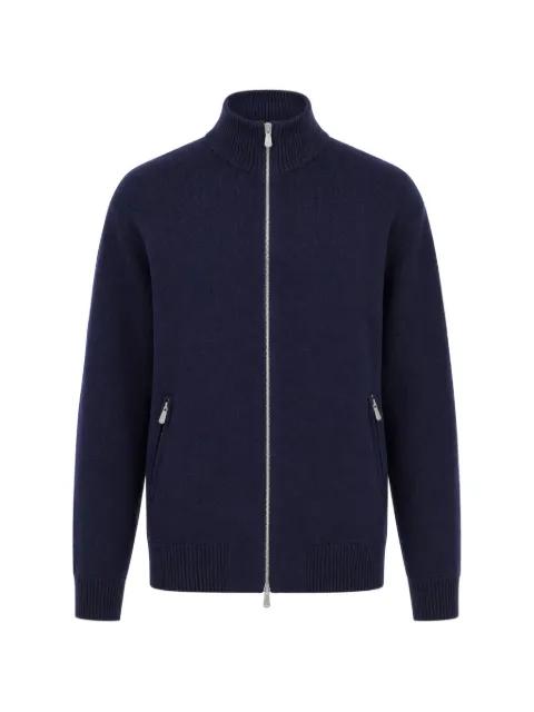zip-up ribbed-trim cardigan by BRUNELLO CUCINELLI