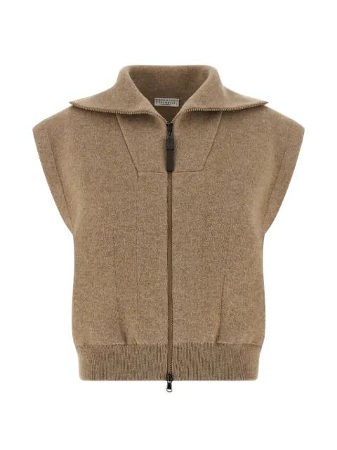 zip-up sleeveless cardigan by BRUNELLO CUCINELLI