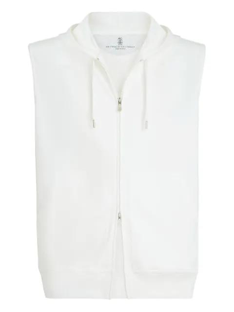 zipped sleeveless hoodie by BRUNELLO CUCINELLI