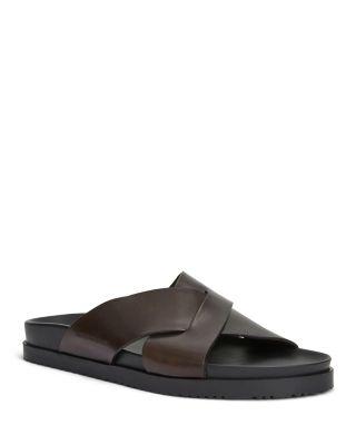 Men's Bologna Double Strap Woven Slip On Slide Sandals by BRUNO MAGLI