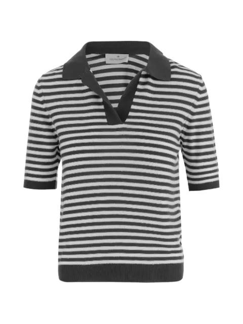 striped-pattern collared T-shirt by BRUNO MANETTI