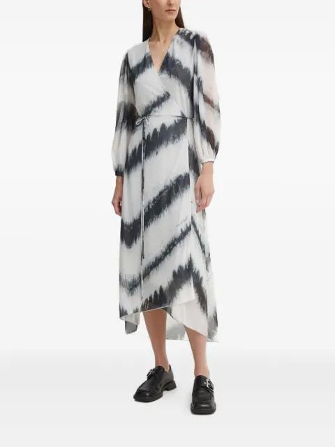Noriel tie-dye-pattern wrap midi dress by BRUUNS BAZAAR
