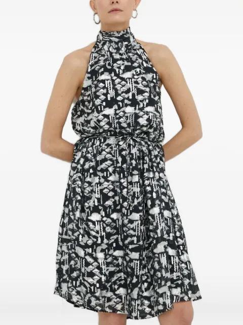 abstract-print halterneck midi dress by BRUUNS BAZAAR