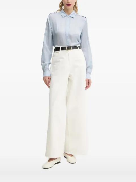 denim-print collared shirt by BRUUNS BAZAAR