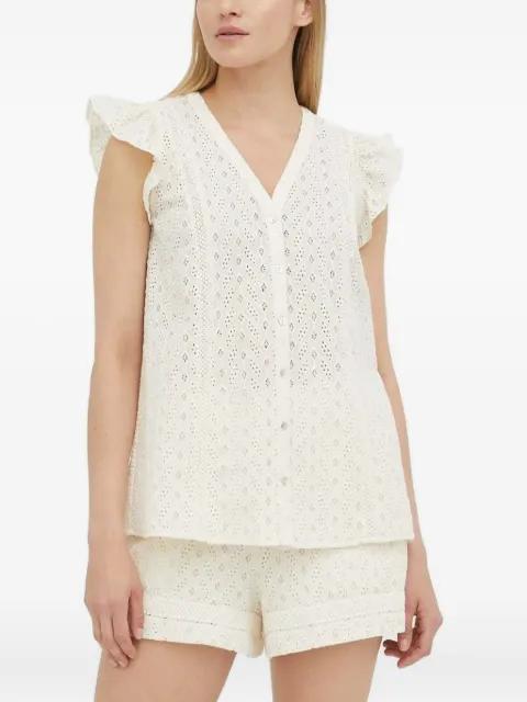 eyelet ruffled shirt by BRUUNS BAZAAR