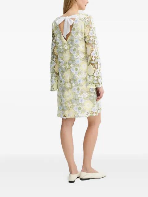 floral embroidered bell-sleeve dress by BRUUNS BAZAAR