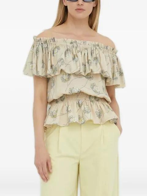 floral-print ruffled blouse by BRUUNS BAZAAR