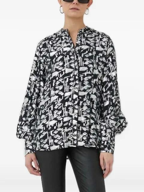 geometric-print long-sleeved blouse by BRUUNS BAZAAR