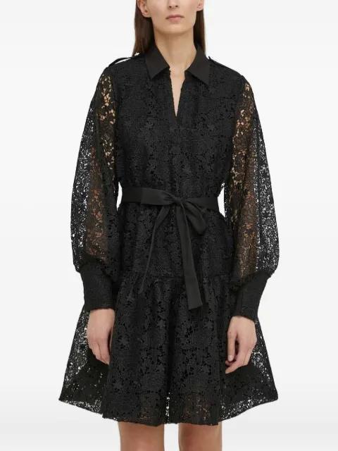 lace-panel tiered mini dress by BRUUNS BAZAAR