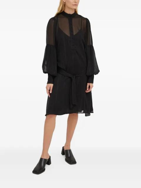 metallic-stripe midi shirt dress by BRUUNS BAZAAR