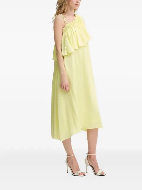 ruffle one-shoulder midi dress by BRUUNS BAZAAR