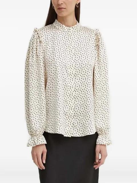 ruffled print blouse by BRUUNS BAZAAR