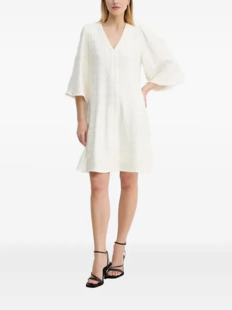 textured V-neck mini dress by BRUUNS BAZAAR