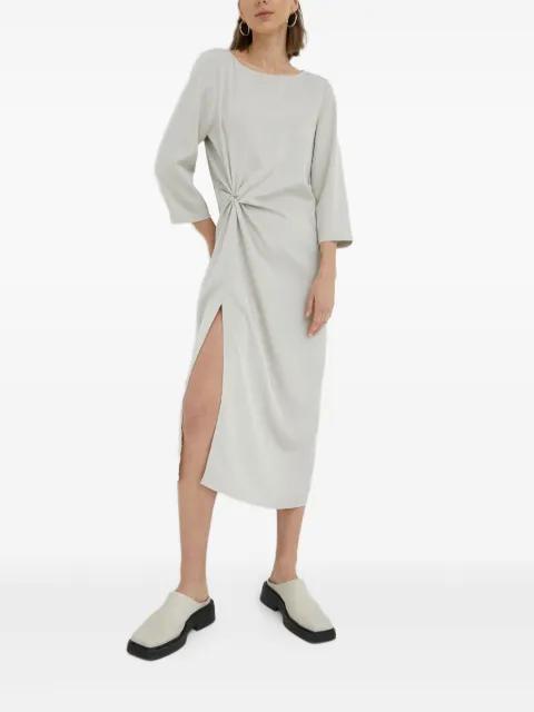 twist-front midi dress by BRUUNS BAZAAR