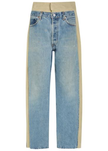 Rework Vintage suede and denim jeans by BSIDES