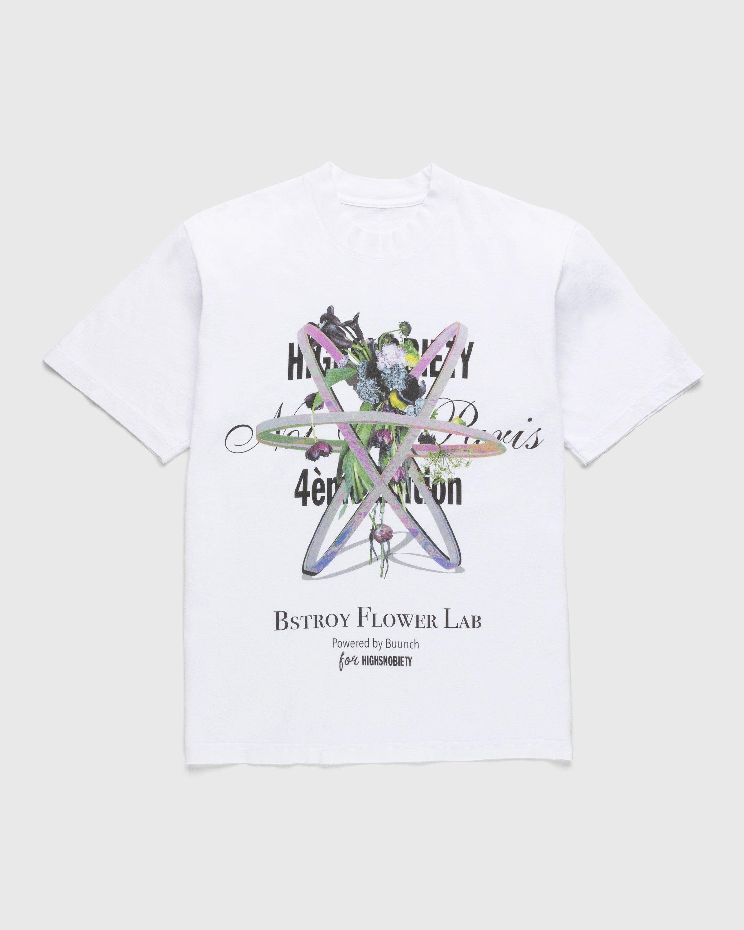 Not In Paris 4 Flower T-Shirt White by BSTROY X HIGHSNOBIETY