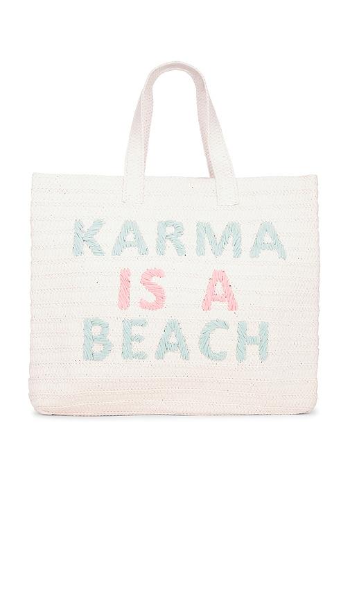 BTB Los Angeles Karma Is A Beach Tote Bag in Pink by BTB LOS ANGELES