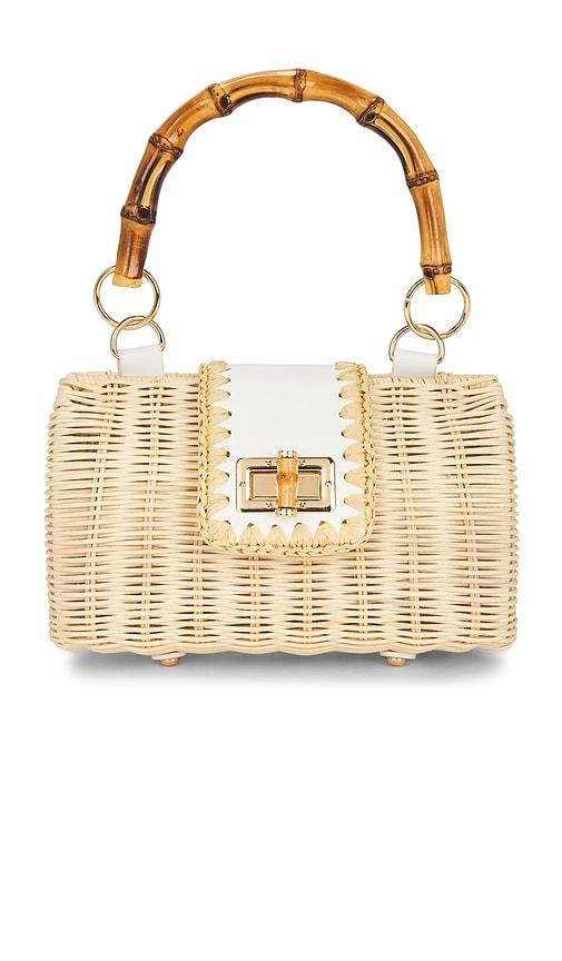BTB Los Angeles Mason Bamboo Clutch in Cream by BTB LOS ANGELES