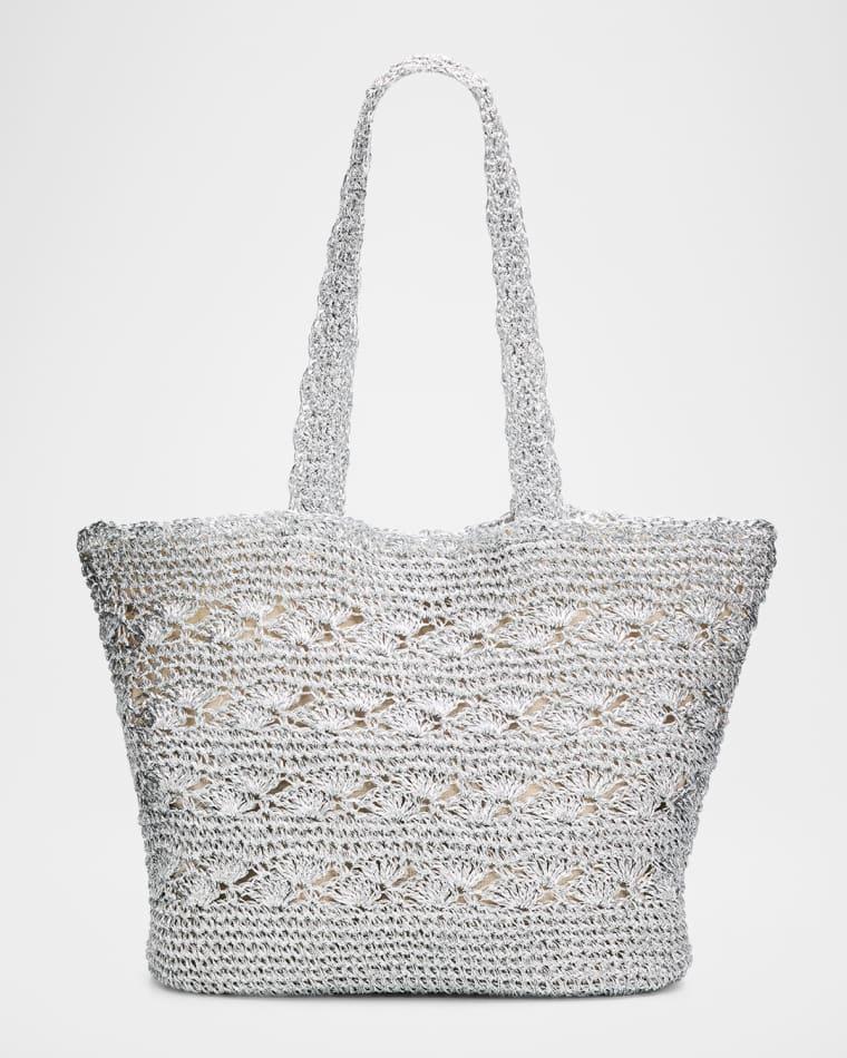 Hayes Metallic Crochet Tote Bag by BTB LOS ANGELES