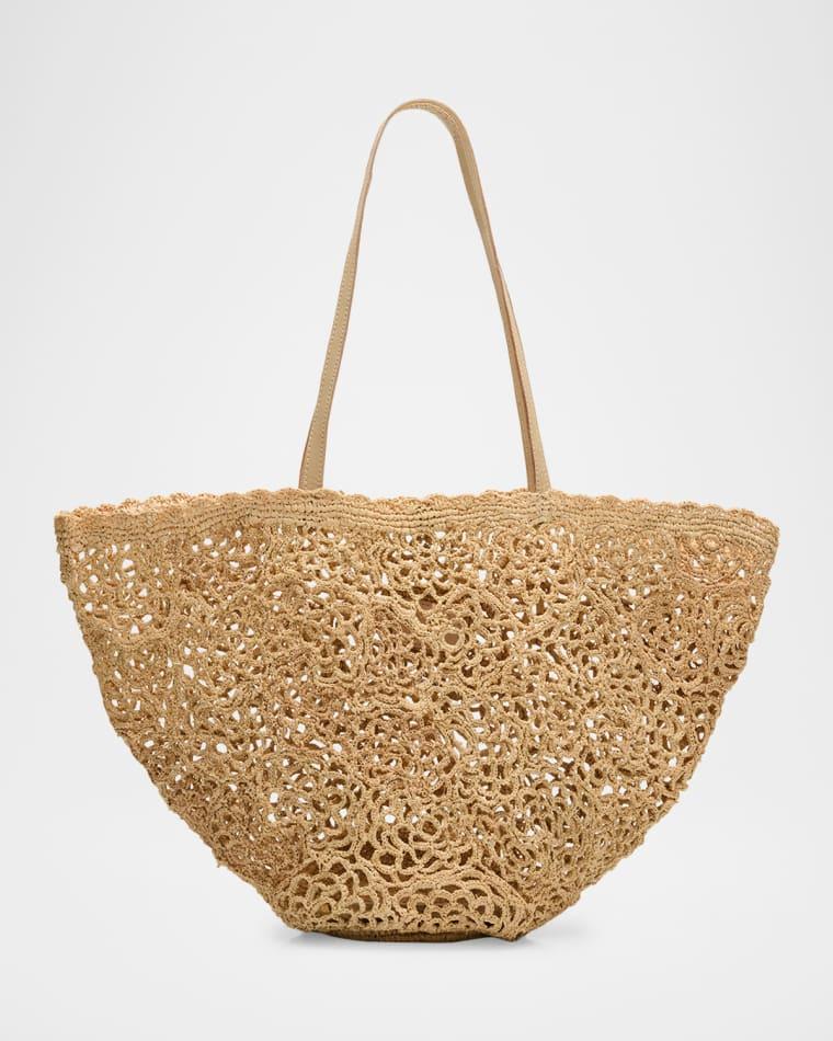 Lacera Woven Raffia Tote Bag by BTB LOS ANGELES