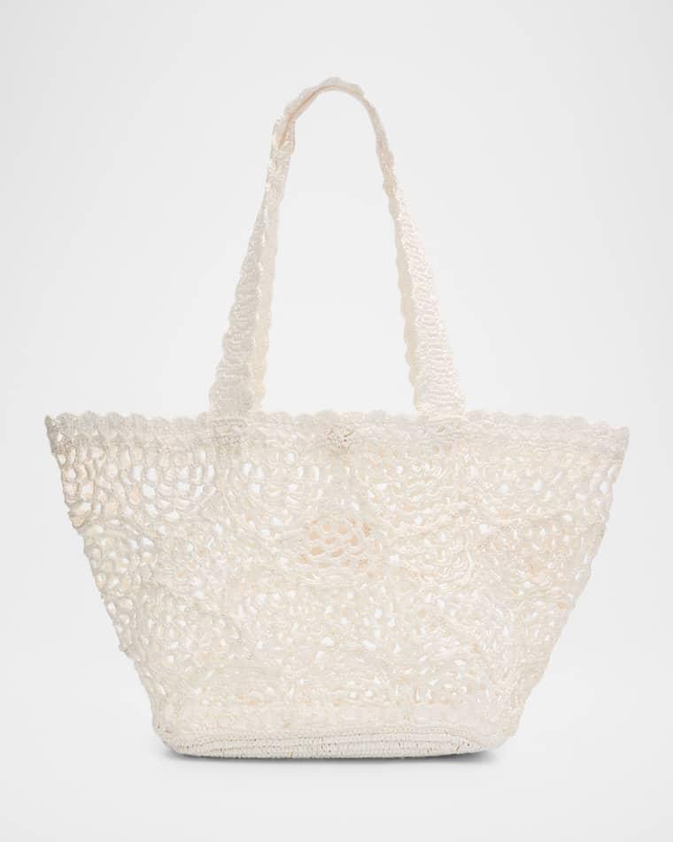 Lacera Woven Raffia Tote Bag by BTB LOS ANGELES
