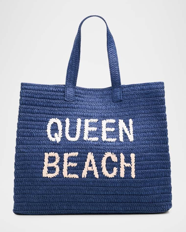 Queen Beach Straw Tote Bag by BTB LOS ANGELES