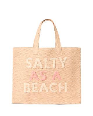 Salty As A Beach Large Straw Tote Bag by BTB LOS ANGELES