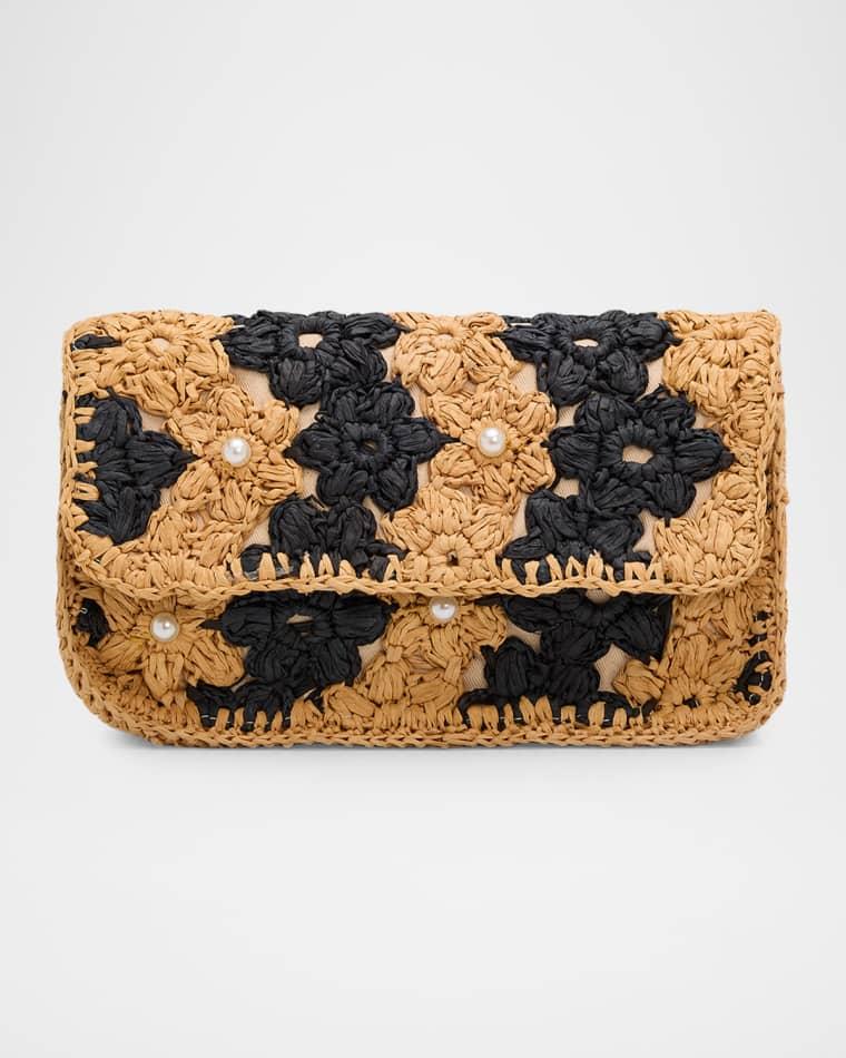 Shiloh Floral Raffia Crossbody Bag by BTB LOS ANGELES