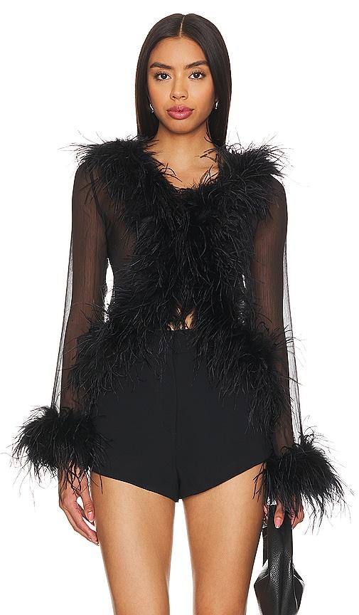 Bubish Gigi Feather Blouse in Black by BUBISH