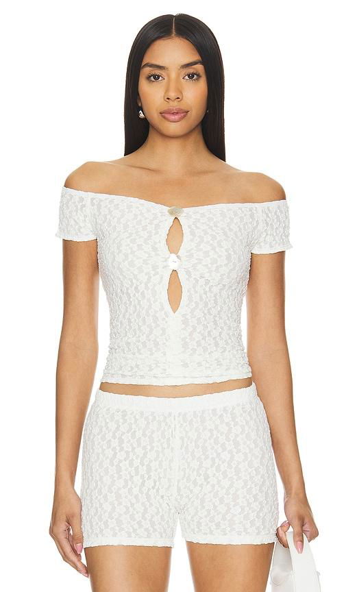 BUCI Lace T-shirt in Ivory by BUCI