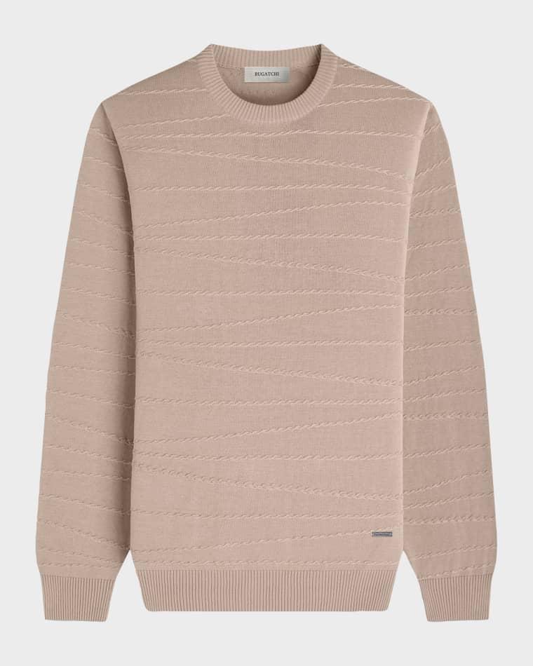 Men's Chain-Link Crewneck Sweater by BUGATCHI