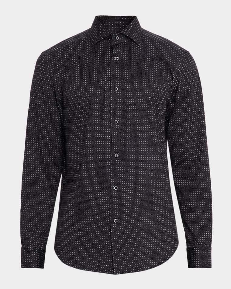 Men's Devon 8-Way Stretch OoohCotton® Micro-Dot Dress Shirt by BUGATCHI