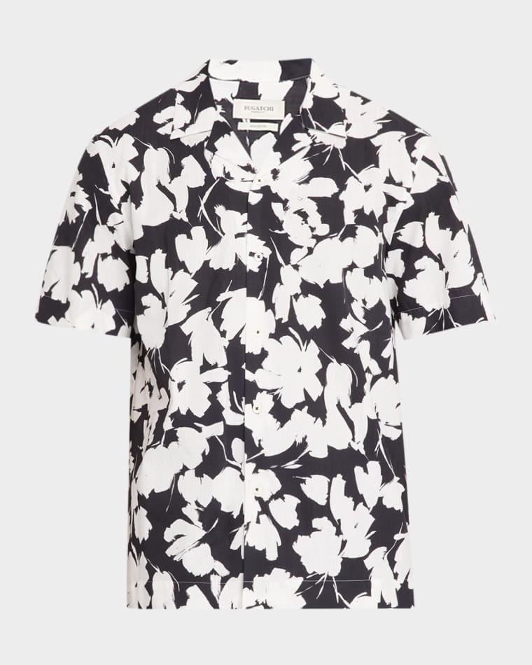 Men's Jackson Floral-Print Camp Shirt by BUGATCHI