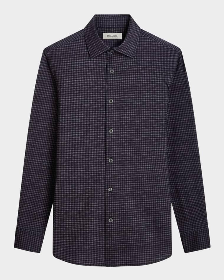 Men's James OoohCotton Check Sport Shirt by BUGATCHI